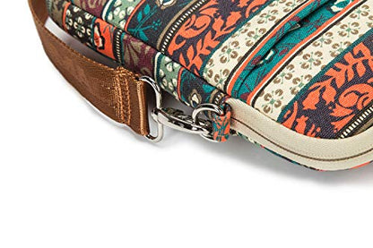 Kinmac New Bohemian 360° Protective Water-Resistant Canvas Laptop shoulder Messenger Sleeve Briefcase case Bag For MacBook Pro 16 inch,LG Gram 16 inch and 15 inch-15.6 inch Laptop - color: Bohemian, size: 15 inch-16 inch