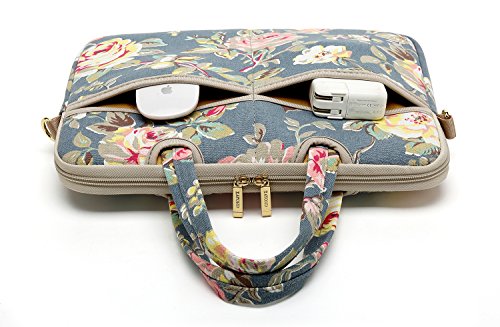 Blue Water Hyacinth Patten water resistant Laptop Shoulder Messenger Bag Case Sleeve for 14 Inch 14.1 Inch Laptop,Laptop Briefcase - color: Water Hyacinth, size: 14-14.1 Inch