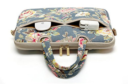 Blue Water Hyacinth Patten water resistant Laptop Shoulder Messenger Bag Case Sleeve for 12 Inch 13 Inch Laptop,Laptop Briefcase - color: Water Hyacinth, size: 13-13.3 Inch