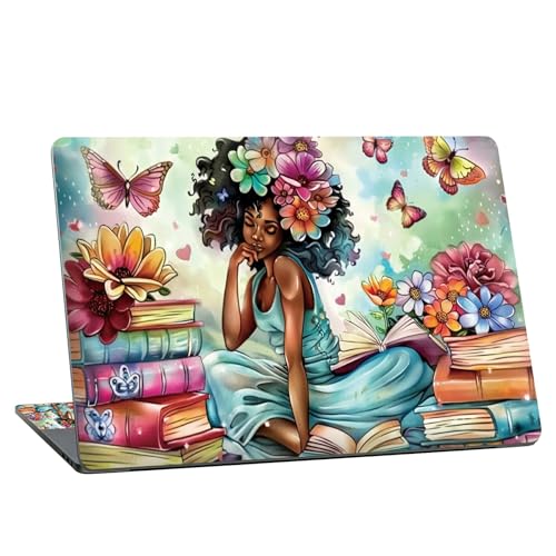 Universal Laptop Skin Sticker with 2 Wrist Pad Skins, Waterproof Scratch Resistant Vinyl Laptop Cover Decal, Cut to Fit for 11–15.6 Inch MacBook HP Dell Lenovo, Butterfly Girl - color: Butterfly Girl