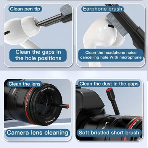 22 in 1 Precision Cleaning Kit – Professional Electronic Device Cleaning Tools for Phone, airPods Headset, Keyboards, Cameras, Laptop & More (Black) - color: black