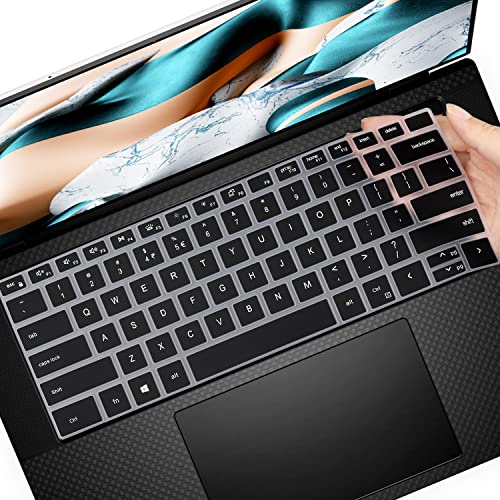 Keyboard Cover for 2025-2022 Dell XPS 15 9500 9510 9520 9530 15.6 Inch & XPS 17 9720 9700 9710 9730 17 Inch & DELL Precision 5770 5570 5760 5560 15.6" 17.3" US Layout (NOT FIT XPS 13 14 16 inch) - color: Black