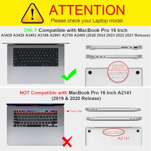 Fintie Hard Shell Case for MacBook Pro 16 Inch, Crystal Black | A3428 A3429 A3403 A3186 A2991 A2780 A2485(2021-2026), M5/M4/M3/M2/M1 Chip - color: Crystal Black, size: Pro 16 Inch