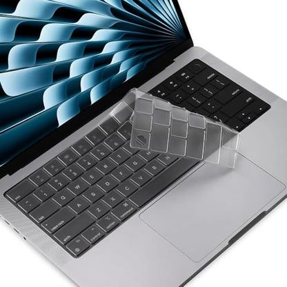ProElife Keyboard Cover Skin for 2026 2025 MacBook Air 13.6 inch 15.3 inch M5/M4 Chip A3448 A3449 A3240 Accessory (U.S Enter) Ultra Thin TPU Protector for Air 13'' 15'' M5/M4 2026 (Transparent)