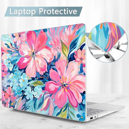 Mektron Printed Case for 2025 Microsoft Surface Laptop Windows 11 Copilot+ PC Surface Laptop 13 inch Touchscreen Display Cover Fits Model 2095, Hand-Painted Flowers - color: Hand-Painted Flowers
