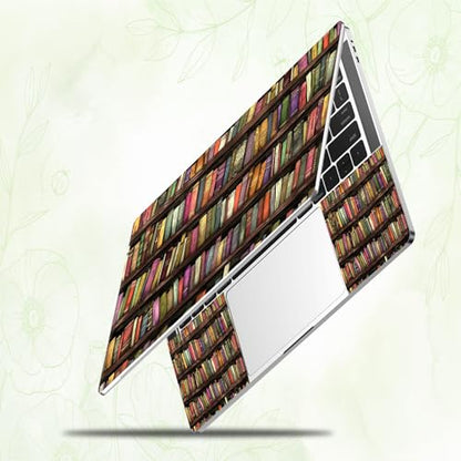 Laptop Skin Sticker Decal, Universal Reusable Vinyl Laptop Cover for 12" 13" 13.3" 14" 15" 15.4" 15.6" Notebook PC, Waterproof Scratch-Resistant with 2 Wrist Pads, Easy to Apply & Remove,Art Bookshelf - color: Art Bookshelf