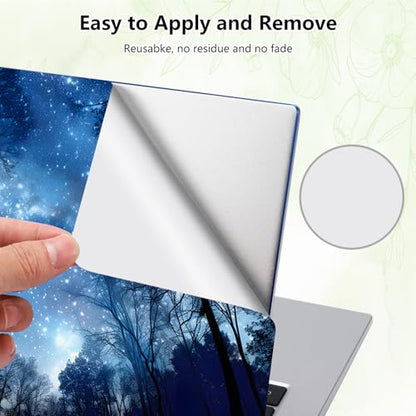 Laptop Skin Sticker Decal, Universal Reusable Vinyl Laptop Cover for 12" 13" 13.3" 14" 15" 15.4" 15.6" Notebook PC, Reusable Waterproof Scratch-Resistant with 2 Wrist Pads,Art Galaxy Forest - color: Art Galaxy Forest