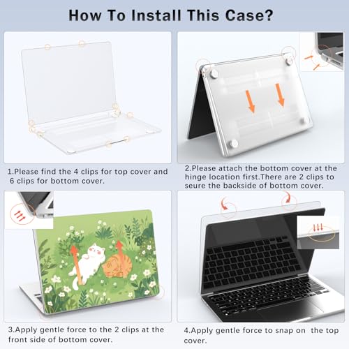 Compatible with MacBook Pro 13 inch Case Cute Cat Flower | M2 2025, 2024-2016 A2338 M1 A2251 A2289 A2159 A1989 A1708 A1706 | Kitten Protective Hard Shell Matte Cover for Mac Pro 13 - color: Cat G, size: MacBook Pro 13 inch