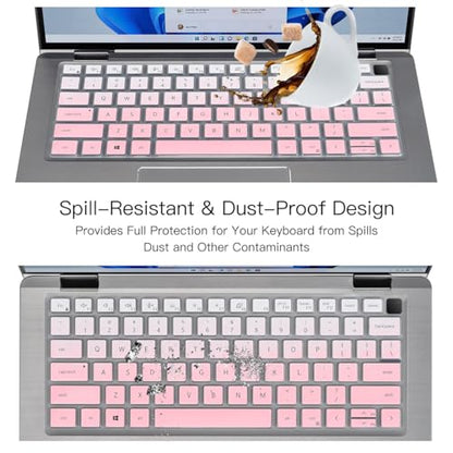 Keyboard Cover for 14" Dell Latitude 3440 5440 5430 5431 5420, Latitude 14" 7440 7430 7420 7410, Latitude 14" 9420 9430, Dell Latitude 9520 9510 7520 15.6" Keyboard Cover Skin, Ombre Pink - color: Ombre Pink