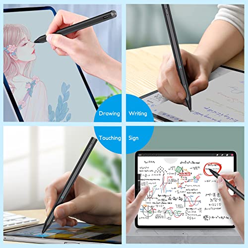Stylus Pen for Surface, Compatible with Microsoft Surface Pro X/9/8/7/6/5/4/3/Surface Laptop 5/4/3/2/1/go 3/2/1/Book 2/1/Studio, Magnetic Adsorption, Palm Rejection and Tilt Digital Pen - Black - color: Black