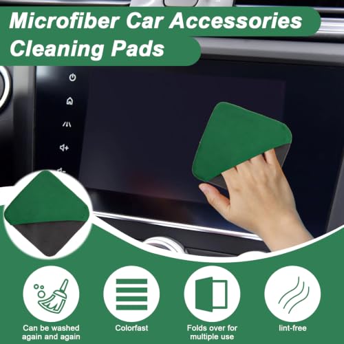 BFXM 2PCS Car Screen Cleaner, 4.1''×4.1'' Green Microfiber Dashboard Wipes | Square Microfiber Cloth, Automotive Display Wipes,Vehicle Screen Cleaner Tool for Dashboard Display, Car Interior Tool - color: Green& Grey