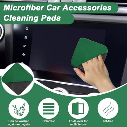 BFXM 2PCS Car Screen Cleaner, 4.1''×4.1'' Green Microfiber Dashboard Wipes | Square Microfiber Cloth, Automotive Display Wipes,Vehicle Screen Cleaner Tool for Dashboard Display, Car Interior Tool - color: Green& Grey