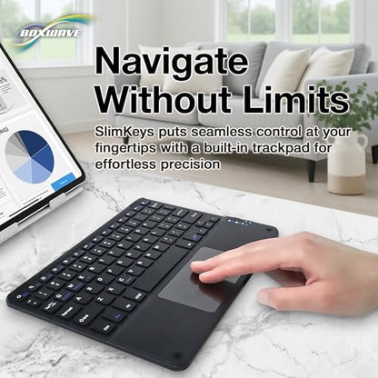 BoxWave Keyboard Compatible with Samsung Galaxy Z Flip7 - SlimKeys Bluetooth Keyboard with Trackpad, Portable Slim TouchPad - Jet Black