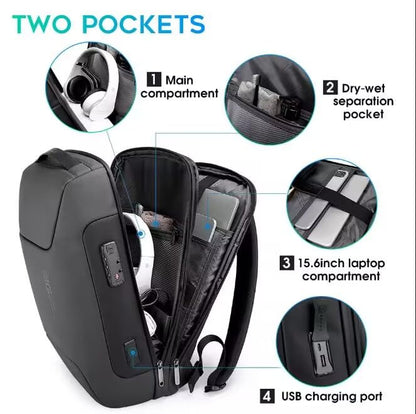 BANGE Tech Laptop Backpack for Men and Women - color: Black