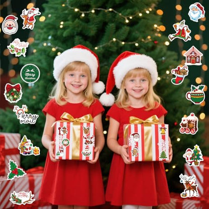 100 Pcs Christmas Stickers by Taeekiy,Cute Happy Holiday Stickers for Water Bottles,Laptop,Phone Etc.Winter Xmas Stickers for Adults Boys Girls - color: Christmas Stickers
