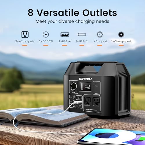 300W Portable Power Station 80000mAh LiFePO4 Battery | 256Wh Backup Battery Solar Generator for Hurricane Emergency Outdoor Camping RVs Home - color: Black