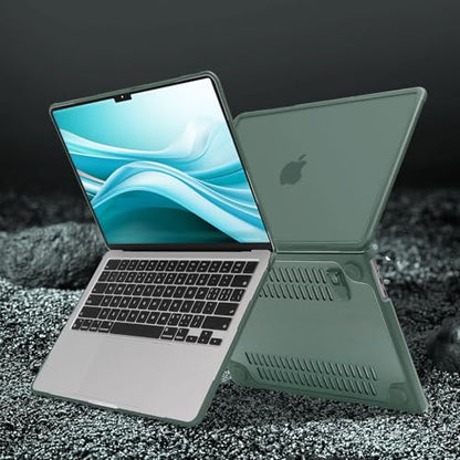 MOSISO Compatible with MacBook Air 13 inch Case M5 M4 M3 M2, Emerald Green | 4 in 1 Kit Anti-Crack Hard Shell with Kickstand for MacBook Air 13.6 inch Case 2026-2022 A3449 A3240 A3113 A2681 - color: Emerald Green