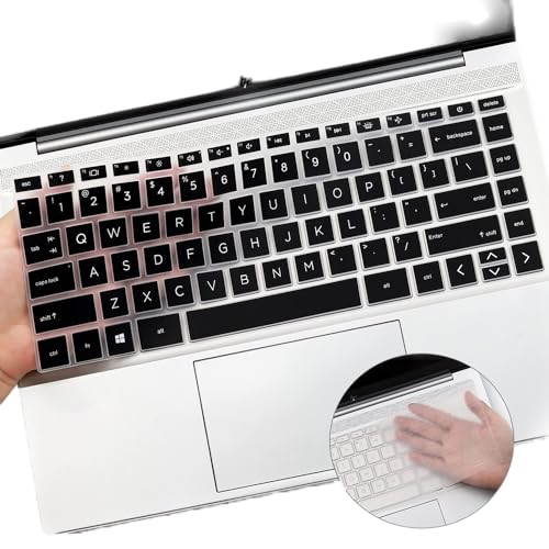 2 PCS Keyboard Cover for HP Laptop 14 & HP Pavilion x360 14m-dw 14m-dy 14-dv, HP 14m-dw1010wm dw1023dx dw1033dx 14m-dy0033dx 14m-dy0023dx 14m-dy0013dx 14m-dw1013dx dw0023dx dw0033dx - color: Black+Clear