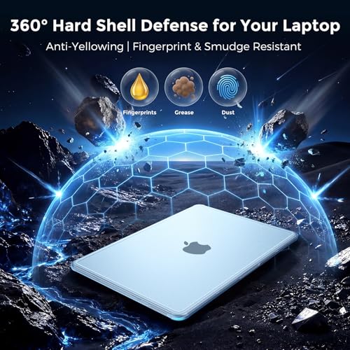 MOSISO Compatible with MacBook Air 13 inch Case M5 2026 M4 M3 M2 2025-2022 | A3449 A3240 A3113 A2681, Scratch-Resistant Shock-Absorbent Reinforced Hard Shell Cover for MacBook Air 13.6 Case, Sky Blue - color: Sky Blue