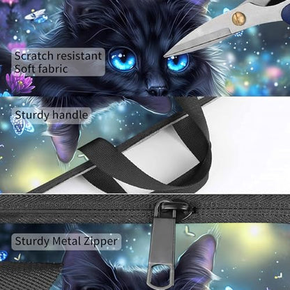 Laptop Bag,14 15 15.6 inch Laptop Case Sleeve,Computer Sleeve with Handle for Women Men,Carrying Case for MacBook,Dell,Lenovo,Notebook Computer,Black Cat Flower - color: Black Cat Flower
