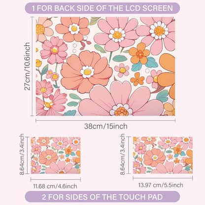 CREATCABIN Flowers Laptop Skin Sticker Decal Netbook Skin Sticker Notebook Art Decal 12" 13" 13.3" 14" 15" 15.4" 15.6 Inch Laptop Protector Cover Waterproof Scratchproof Removable Easy to Apply - style: Flowers
