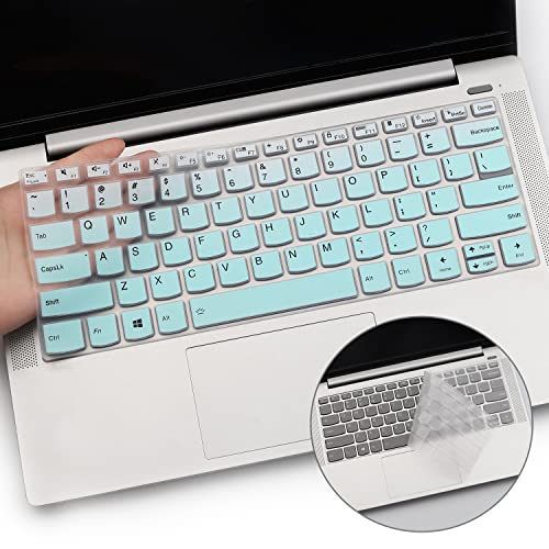 2 Pack Keyboard Cover for Lenovo Flex 5 14" 2-in-1 Laptop/Lenovo Yoga 5i 7i 9i 14 /IdeaPad Flex 5 5i 14 /deaPad Slim 5i 7 14 /Idepad S540 14 inch/ThinkBook 14s Yoga 14" Lapotp Protector Skin - color: MGreen+Clear