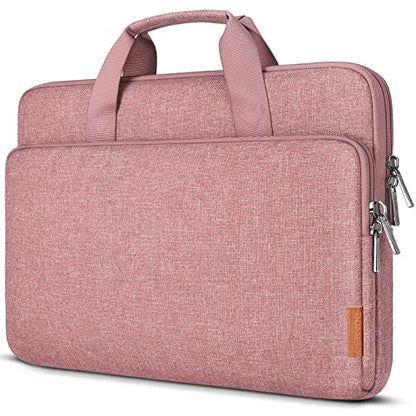 DOMISO 14 inch Laptop Case Sleeve Protective Cover Compatible with MacBook Air 15 M4 M3 M2,MacBook Pro,14-15 inch HP Dell ASUS Lenovo Chromebook,Waterproof Computer Bag with Handle,Pink - color: Pink, size: 14 inch