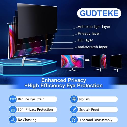 [2-Pack Computer Privacy Screen Filter 27" Hanging Privacy Screen Protector Compatible Widescreen Computer Monitor with Aspect Ratio 16:9,Anti-Glare Privacy Screen Protector (27" Diagonal) - size: 2Pack 27 inch