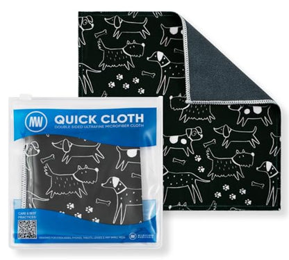 Microfiber Wholesale Quick Cloth Glasses Cleaning Cloths – 8x8 Dogs 1 Pack | with Case | Double-Sided Lens Cleaner for Eyeglasses, Camera, Screens & Glass | Reusable Microfiber Glass Polishing Cloths - color: Dogs, size: 8"x8"