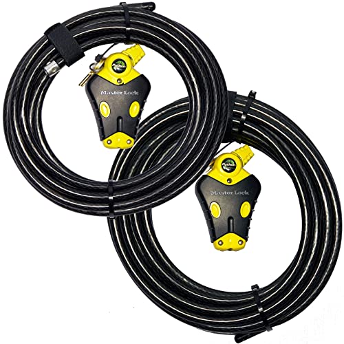 Master Lock - Two Python Adjustable Cable Locks Keyed Alike, 1-20ft, 1-30ft, 8413KACBL-2030 - size: 1-20 ft, 1-30 ft