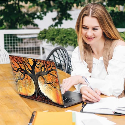 Laptop Skin Sticker Decal, Universal Reusable Vinyl Laptop Cover for 12" 13" 13.3" 14" 15" 15.4" 15.6" Notebook PC, Waterproof Scratch-Resistant with 2 Wrist Pads, Easy to Apply & Remove,Art Trees - color: Art Trees