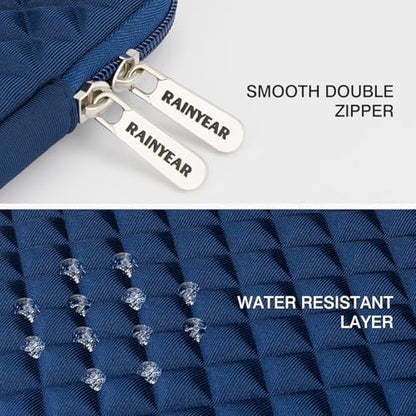 RAINYEAR 11 Inch Laptop Sleeve Shockproof Diamond Foam Case, Navy Blue | Protective Soft Fluffy Lining Carrying Bag Case Compatible with 11.6'' MacBook Air 13” MacBook Neo A18, 11" Computer Notebook - color: Navy Blue, size: 11"-11.6"