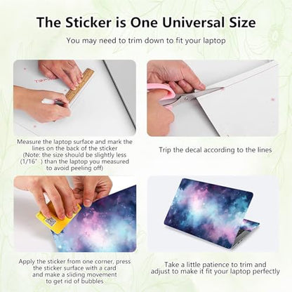 Laptop Skin Sticker Decal, Universal Reusable Vinyl Laptop Cover for 12" 13" 13.3" 14" 15" 15.4" 15.6" Notebook PC, Waterproof Scratch-Resistant with 2 Wrist Pads, Easy to Apply & Remove,Art Galaxy - color: Art Galaxy