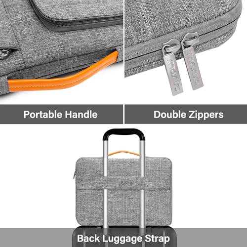 MOSISO 360 Protective Laptop Sleeve, 13-13.3 inch Notebook, Gray | Compatible with MacBook Air 13.6 M5 M4 M3 M2 M1/Neo/Pro 13/14,HP Dell ASUS Lenovo, Side Open Bag with 2 Pockets&Handle&Belt