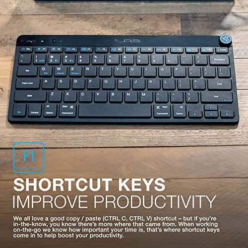 JLab, Go, Wireless Keyboard, Bluetooth, USB Dongle, Multi-Device, Ultra-Compact, Black - size: 1 Pack