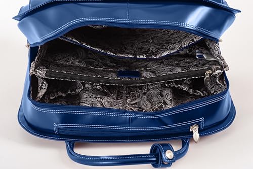 McKlein EDGEBROOK, Top Grain Cowhide Leather, 15" Leather Vertical Wheeled Ladies' Laptop/Computer & Tablet Business Briefcase Bag/Women's Rolling Overnight Travel Bag, Removable trolley case
