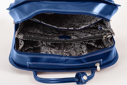 McKlein EDGEBROOK, Top Grain Cowhide Leather, 15" Leather Vertical Wheeled Ladies' Laptop/Computer & Tablet Business Briefcase Bag/Women's Rolling Overnight Travel Bag, Removable trolley case