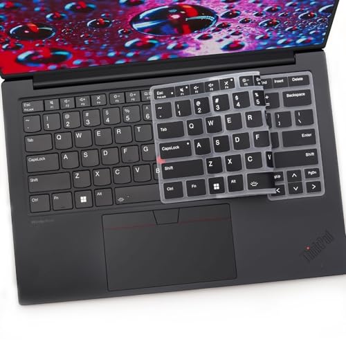 2 PCS Keyboard Cover for 2026 2025 16 inch ThinkPad P1 Gen 9/Gen 8/Gen 7, 16" ThinkPad T1g Gen 9/Gen 8 (NOT FIT ThinkPad P16 P16v P16s T16 T16g) US Protective Keyboard Skin-Black+Clear - color: Black+Clear