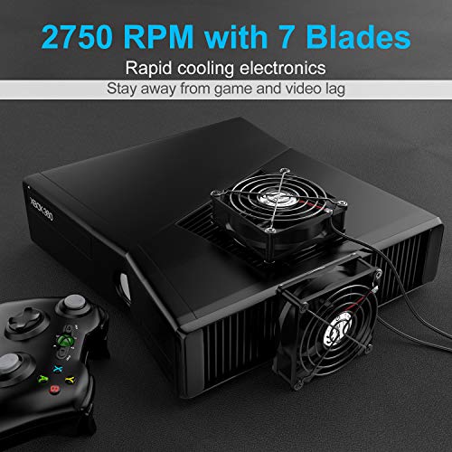 ELUTENG Dual USB Fan 80mm, 3 Speed Adjustable USB Ventilator with 2750RPM | 5V Computer Cooling Fan for Computer/Laptop/Router/TV Cabinet/DVR/Xbox/Game Console Cooling - size: 80mm