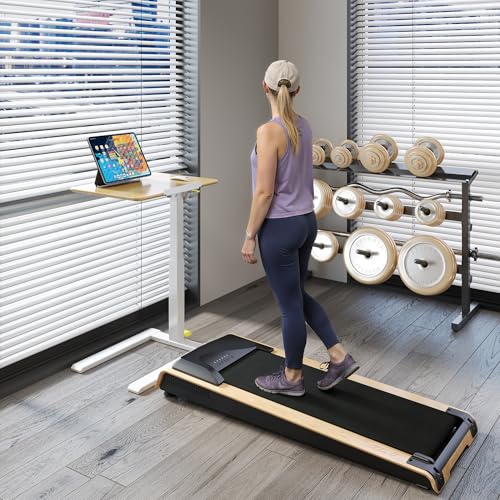 ETHU Compact Overbed Table with Tilting Tabletop, 20-29.7 Inch Adjustable Height Mobile Table for Hospital and Home, Adjustable Bedside Table with Safety Edge for Wheelchair, Sofa and Treadmill, Oak - color: Oak