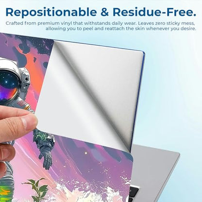 Reusable Universal Laptop Skin Sticker, Cut to Fit for 11.6–15.6 Inch Laptops, Waterproof Protective Film, No-Residue - Cosmic Surf Rider - color: Cosmic Surf Rider