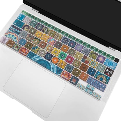 Silicone Keyboard Cover for MacBook Air 13 inch 2021 2020 Model A2179 A2337 M1 Chip, Bohemian - color: Bohemian