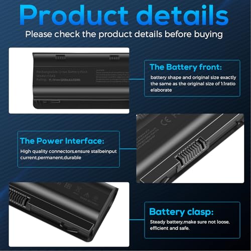 TREE.NB Replacement Battery for HP Spare 593553-001, fits HP MU06 MU09 Laptop Battery, Compaq Presario CQ32 CQ42 CQ43, Pavilion dm4 g4 g6 g7 DV3-4000 DV5-2000 DV6-3000 COMPAQ 435 436(5200mAh) - size: 6cell