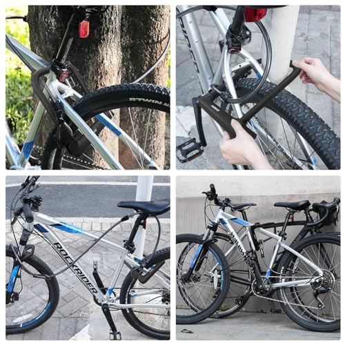 Bike U Lock with 4ft Security Cable 14mm Shackle, Bike Lock with 3 Keys and Mounting Bracket, Bicycle U-Locks Perfect for Road, Mountain, and Electric Bikes,Bicycle Lock - size: Bike U Lock+Cable