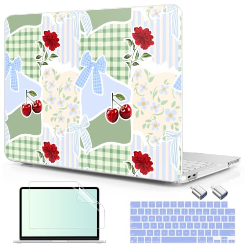 Compatible with MacBook Neo 13 inch (2026 Release A3404) (A18 Pro) with Liquid Retina Display, Printed Slim Protective Case with Screen Protector & Keybaord Cover, Bow Flowers - color: Bow Flowers