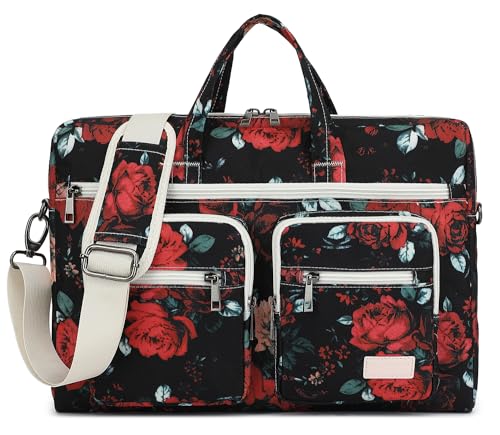 DACHEE Laptop Shoulder Bag for 15 Inch/15.6 Inch Macbook Pro - color: New Redrose Bag
