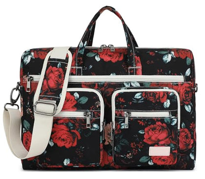 DACHEE Laptop Shoulder Bag for 15 Inch/15.6 Inch Macbook Pro - color: New Redrose Bag