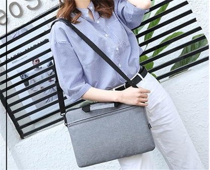Laptop Bag Water-resistant Laptop Sleeve Case with Shoulder Straps & Handle, Computer Slim Briefcase - color: Grey, size: 14
