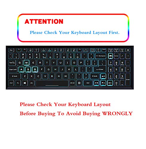 2PCS Keyboard Cover for Acer Nitro 5, Nitro 16 AN16-51/41, Nitro 17 AN17-51/41, Predator Helios 16 18 PH16-71 PH18-71, Predator Helios 300 PH315-55/54/53 PH317-53/54, Nitro 5 AN515-58/57/56/55//45/44 - color: HotBlue+Clear