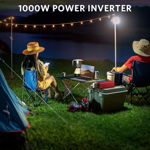 BESTEK 1000W Power Inverter for Vehicles DC 12V to AC 110V Inverter | 2 AC Outlets/PD 30W USB-C Port/18W USB A Quick Charge Port/Multi-Protection/Car Charger Adapter for Car/RV/Truck/Home